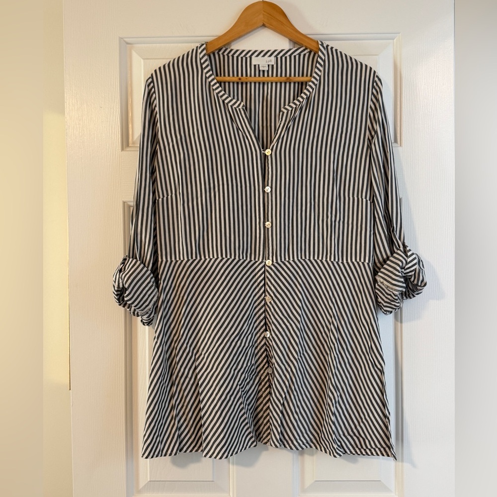 J.Jill NWOT Striped Peplum Tunic Blouse